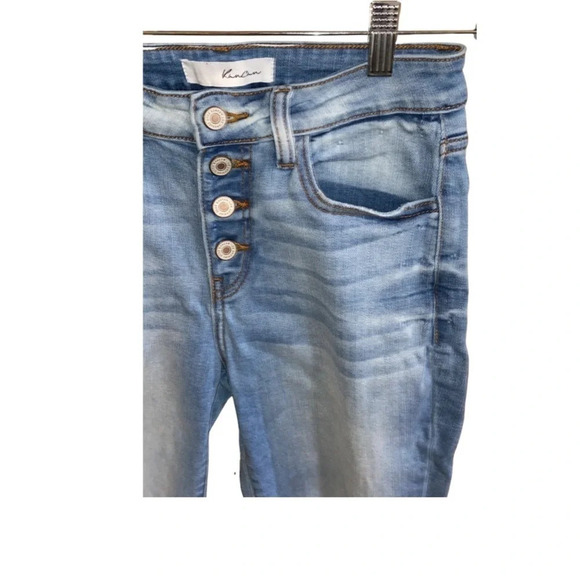 Kancan High Rise Medium-Light Wash Distressed Ankles Skinny Jeans Size 27/7 - Picture 6 of 7